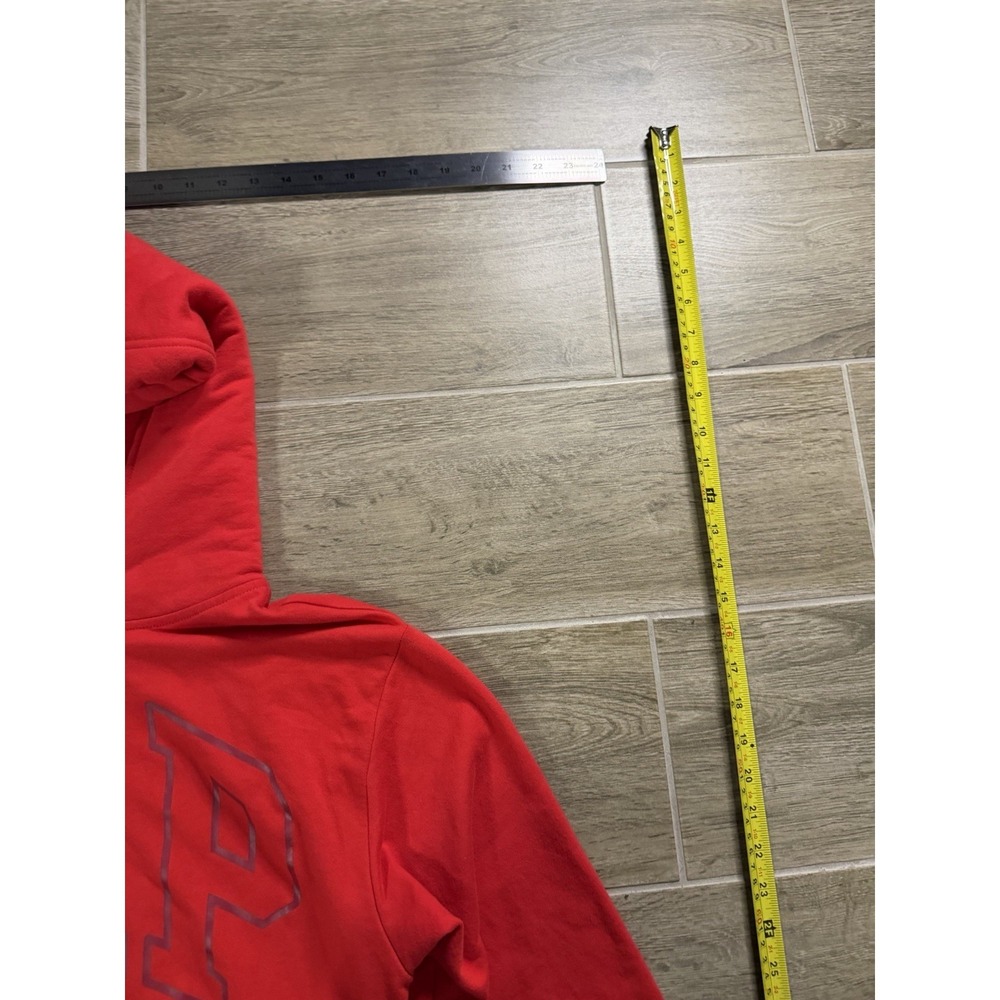 GAP Women's Red Logo Hoodie Pullover Sweatshirt White Hood Size Large - Picture 9 of 16